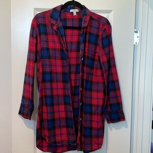 J Crew Women’s Long Plaid Flannel